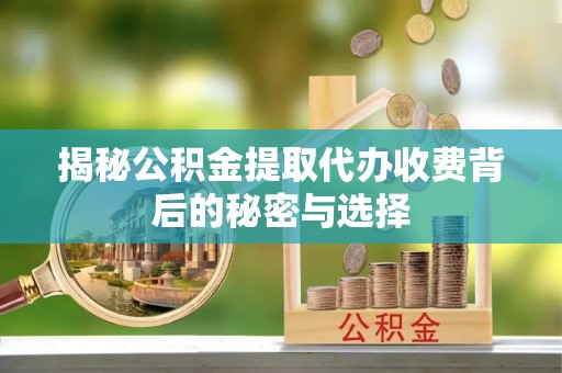 桃源揭秘公积金提取代办收费背后的秘密与选择