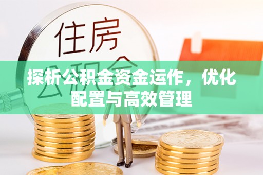 桃源探析公积金资金运作，优化配置与高效管理